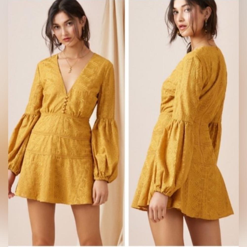 FINDERS KEEPERS- Maella Dress. Mustard. XS